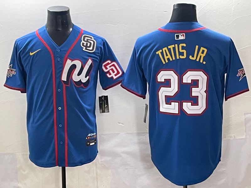 Men 2025 San Diego Padres #23 Tatis jr Blue All star Nike MLB Jersey style 2